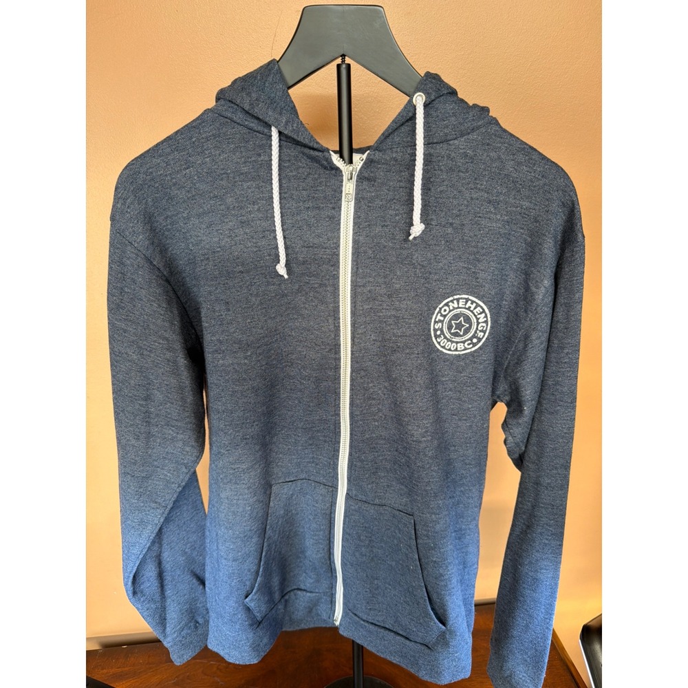 English Heritage Stonehenge 3000BC Blue Marl Full‎ Zip Hoodie Mens Medium